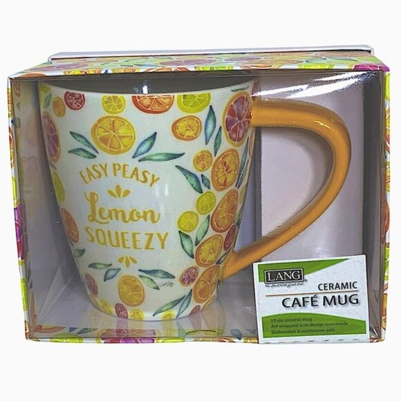Lang Cat Coq Gift Mug with Reusable Gift Box Lemon Theme Floral Large 17 OZ - Picture 6 of 16